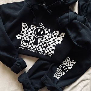 NEW Matching Set Mom’s Club Sweatpants + Hoodie Outfit